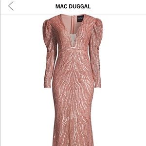 Mac Duggal size 18 beaded embellished long sleeve evening gown.  NWT